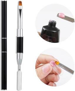 THR3E STROK Gel Nail Brush & Stainless Steel Picker Dual-Ended Nail Brush Poly Builder Gel