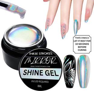 THR3E STROKES Mirror Shine Gel Holographic Gel Metal Painting Mirror Nail gel for Nail Art
