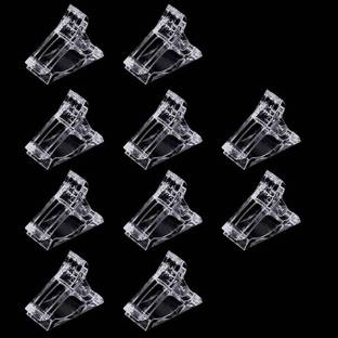 ROBIFEL Professional Nail Tips Clips Set Of 10Pcs Transparent Polygel Quick Building Nail Tips Clips Finger Nail Extension UV LED Builder Clamps Manicure Nail Art Tool Kit For Poly Gel
