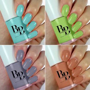 BB लुक्स ब्यूटी HD Colors High-Shine Long Lasting, Non Toxic Professional Nail Polish Set of 4 प्लम, लिलीस, ब्लू हैसिंथ, लिंटी