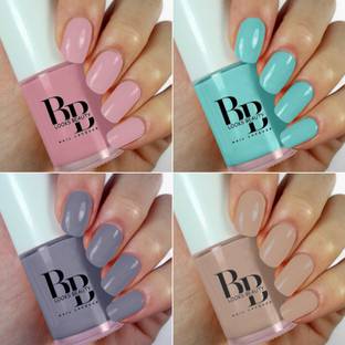 BB लुक्स ब्यूटी HD Colors High-Shine Long Lasting, Non Toxic Professional Nail Polish Set of 4 लैवेंडर यू, लिलीस, प्लम पिंक, ब्लू हाइअसिन्थ