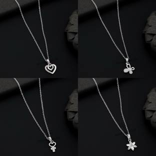 BOGHRA SALES combo pendant for girls Silver, Rhodium Diamond Silver, Alloy Pendant