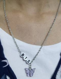 RV YUWON BTS LOGO chain necklace Silver Plated Alloy Necklace
