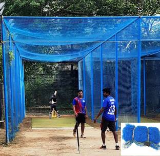 mssports Nylon 70x10 Feet Ground Boundary And Practice Cricket Net BLUE WITH INTER LOCK Cricket Net