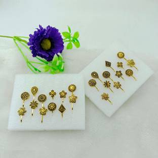 MAKHAN Gold-plated Plated Alloy Nose Stud Set