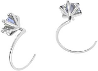 SOMYA Zircon Sterling Silver Plated Sterling Silver Nose Stud