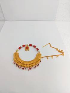 MOHINIMAA ENTERPRISES Beads Gold-plated Plated Brass Nose Ring Set