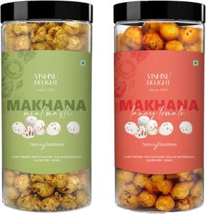VISHNU DELIGHT Combo Flavour Roasted Makhana Jar - Healthy & Crunchy Snack | Gluten Free Fox Nut