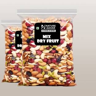 Nature Aahar Mix Dry Fruit | Panchmeva | 500gm | JAR | Cashews, Almonds, Raisins, Pistachios, Dry Dates, Figs, Amla, Assorted Seeds & Nuts