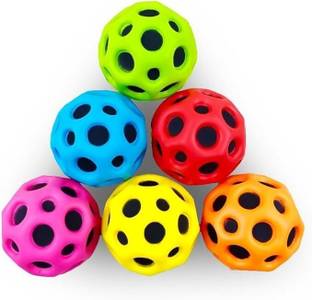 Grabsmart Super Bouncing Moon Crater Texture Ball – Multicolor Bounce Ball Jumping Ball
