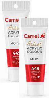 Camel ARTIST ACRYLIC TUBE OF VERMILLION HUE, PACK OF 2, 40 ML EACH