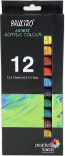 BRuSTRO ARTISTS' ACRYLIC COLOUR 12 SHADES X 12 ML EACH