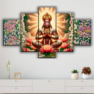 JB Creations Hanuman Ji Wall Painting Digital Reprint 18 inch x 30 inch Painting