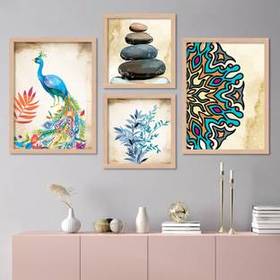 Rainbow Arts Modern Art Wall Frame for Living Room Bedroom Home Decor - Framed Paintings Digital Reprint 14 inch x 11 inch Painting
