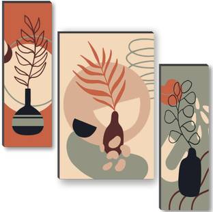 saf Flower pot modern art UV textured self adeshive Pack of 3