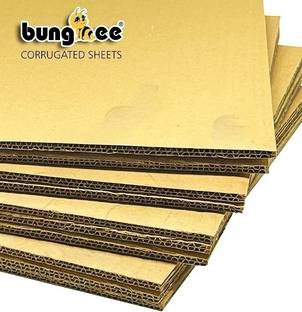 Bungbee Corrugated Sheets for packing, craft, DIY work (5 PLY, Pack of 15) Unruled A4 180 gsm Craft paper