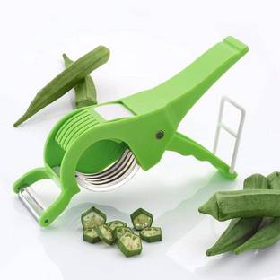 Herimo Multipurpose 2 in 1 Veg Cutter | Plastic Vegetable Cutter | Slicer and Peeler with Smart Locking System Y Shaped Peeler
