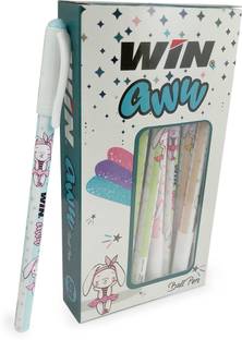 विन ऑअ 60Pcs ब्लू पेंस|क्यूट डिज़ाइन बॉडी|0.7mm टिप|स्कूल एंड ऑफिस बॉल पेन