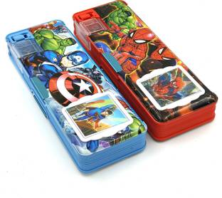 spartone Inbuilt Calculator & Sharpener for Girls and Boys Birthday Return Gift Avenger Super Hero, Spider Man Art Plastic Pencil Boxes