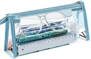 TavishBaby Multifuntional Pencil / Travel / Cosmetic Pouch for School, Students, Teen Clear Art Pure Leather Pencil Box