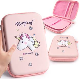 Akvanar Pencil Case for Kids 3D Unicorn Pouch for Girls Pen Pencil Box for Kids Geometry Box