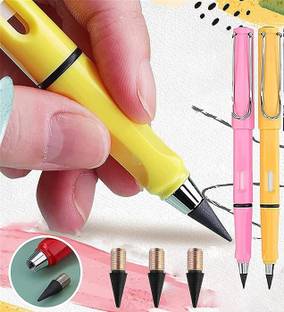 MACVL5 Everlasting Inkless Reusable Erasable Metal Writing Pencil Graphite Nib Pencil