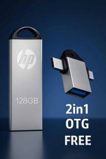 HP 128GB PENDRIVE FREE USB OTG 128 GB Pen Drive Compatible with Audio Player, Laptop, Gaming Console, Mobile, Tablet USB 3.0 Metal Case