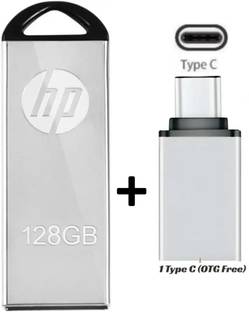 HP v220m 128 GB Pen Drive Compatible with Audio Player, Laptop, Gaming Console, Mobile, Tablet USB 2.0 Metal Case