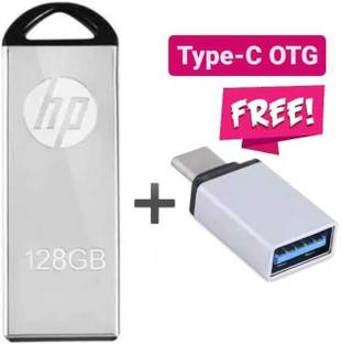 HP GNS v220w 128 GB Pen Drive Compatible with Mobile, Laptop, Audio Player, Television, Desktop Computer, Gaming Console, Netbook, Tablet USB 2.0 Metal Case