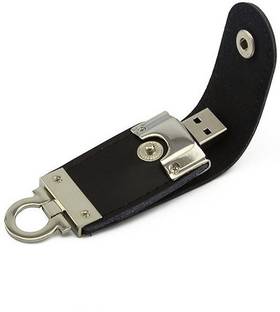 Nexshop 100% Original Leather Fancy Hook Keychain U Disk Creative Memory Stick 8 GB Pen Drive Compatible with Gaming Console, Desktop Computer, Tablet, Audio Player, Television, Laptop USB 2.0 Metal Case