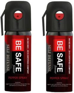 BE SAFE Forever Self Defence Pepper Spray for Security Guard, Armed Force/Police & Civilian | Pack of 2 Pepper Stream Spray