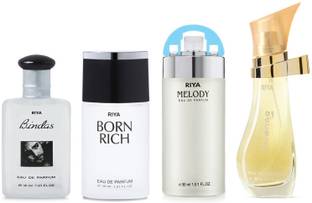 रिया Bindas, Born Rich, Melody Green & Intense Gold Perfume For Unisex | 30 ML Each Eau de Parfum  -  120 ml