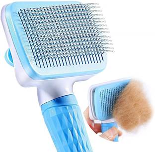 Kamini Enterprise Pet Grooming & Cleaning Slicker Brush Self Cleaning Hair Brush For Dogs Cats Shedding Brush Comb With Handle, Dog Hair Brush For German Shepherd Labrador Rottweiler Golden Retriever (1ps/Multicolour) Slicker Brushes for  Dog & Cat
