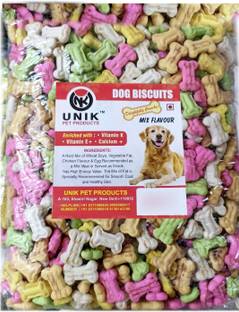 Unik Dog Pet Food Calcium Treat Healthy Chicken Mix Puppy Dog Biscuits Chicken 1 kg Dry New Born Dog Food