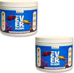 Keetup Everbloom Aquarium Fish Food 3MM Floating Pellet For All Tropical Fish 0.3 kg (2x0.15 kg) Dry Adult, New Born, Senior, Young Fish Food