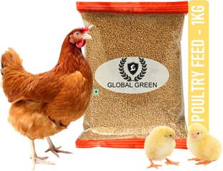 GLOBAL GREEN High Protein Poultry Flake feed for young chicks (0-6 Weeks) 1 KG packet 1 kg Dry Adult, New Born, Senior, Young Bird Food