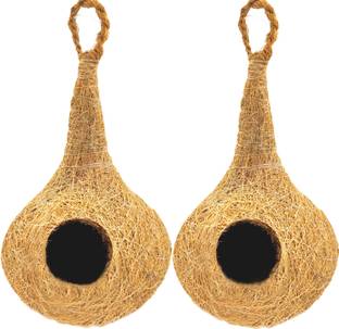 LIVEONCE NATURAL BIRD NEST WITH HANGING HOOKS U CAN PLACE ANYWHERE Bird House