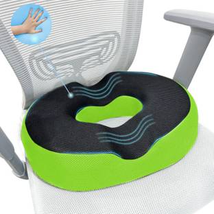 Sleepsia Cool Gel Memory Foam Donut Pillow - Piles Pillow, Tailbone Pain Seat Support Memory Foam Smiley Orthopaedic Pillow Pack of 1
