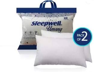 Sleepwell Polyester Fibre, Microfibre Solid Sleeping Pillow Pack of 2