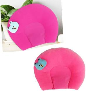 Omsurajiya Mustard Pillow For Newborn Baby Round Head Shaping Baby Pillow Microfibre Toons & Characters Baby Pillow Pack of 2