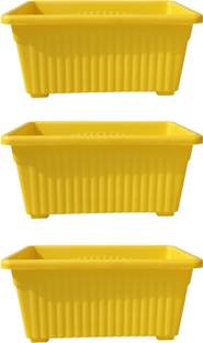 MartesPoint White Large Rectangular Jupiter Plant Pots for Vivid Balcony & Garden Displays Plant Container Set