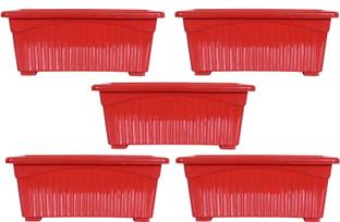 RAWAT ENTERPRISES Rectangular 14" Planters Pots for Home Window & Balcony Garden Plant Container Set
