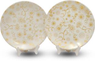 Ariya 10.5 Inch Melamine Flower Full Serving Plate Dishwasher Safe Dinner Plate