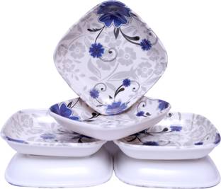 Feast Melamine Square 6 Inch Snacks Plate Set 6 Pcs Quarter Plate