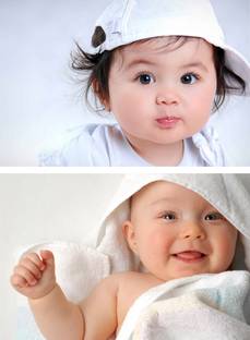 Sunny Baby Set of 2 Cute Baby Combo Posters | Smiling Baby Poster | Poster for Pregnant Women | HD Baby Wall Poster for Room Decor Paper Print