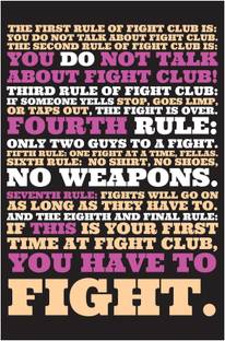 Inephos 'Fight Club - The First Rule' Movie Quote Poster Paper Print
