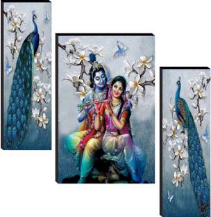 Radha Krishna Set of 3 Paper Print