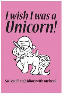 I Wish I Was Unicorn Quote Poster Art | Funny Posters For Room Paper Print
