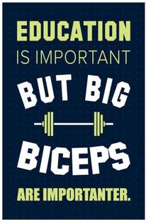 Big Biceps Are Important Gym Quotes Poster Art | Gym Motivation Posters Paper Print