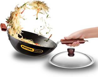 Hawkins Stir-Fry, Deep-Fry Pan, Kadai (INW30S) Wok with Lid 3 L capacity 27 cm diameter